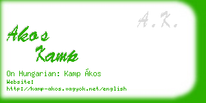 akos kamp business card